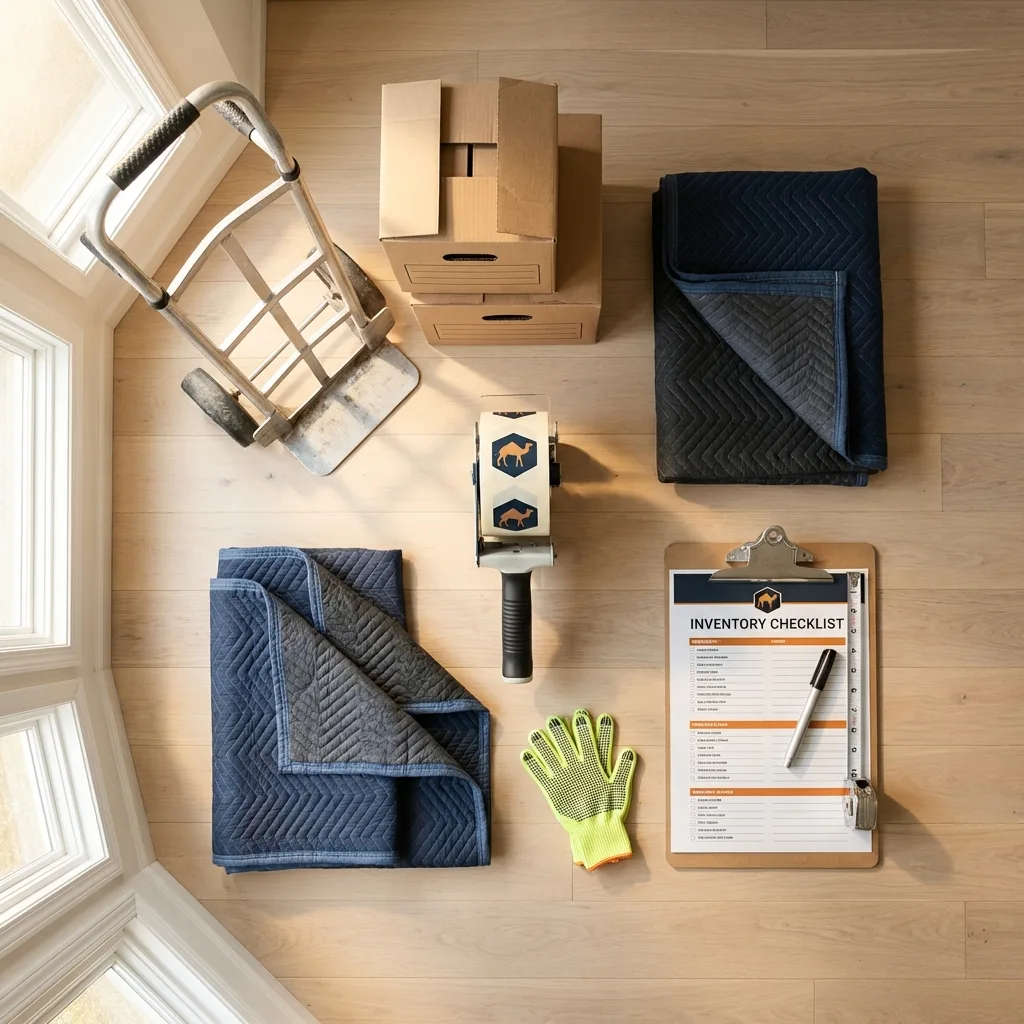 Professional moving supplies and packing materials layout for Littlerock residential relocations